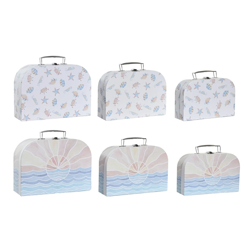 CAJA Set of 3 Cardboard Metal 28 x 9.5 x 20 cm 2 Surt. - Image 1