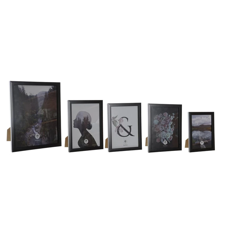 AlexandreHouse Marco Multifoto Set of 5 MDF 23 x 2 x 28 cm Black - Image 1