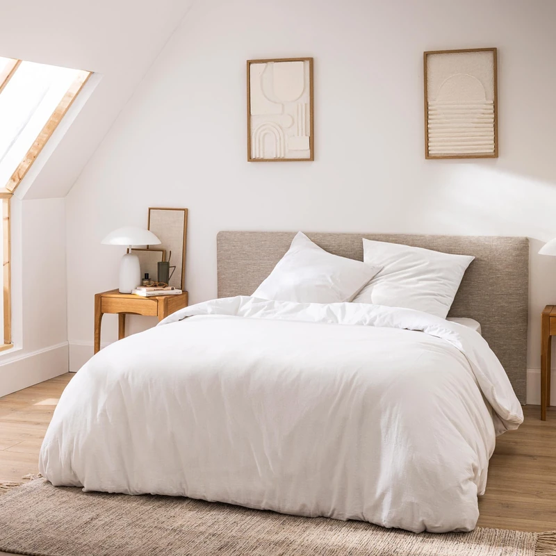 Douceur d'Intérieur, 3-Piece Bedding Set (260 x 240 cm) Meline White, 100% Cotton Yarn Dyed