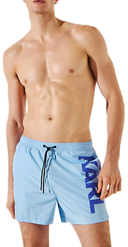 KARL LAGERFELD Men Karl Logo Short Boardshorts Placid Blue M