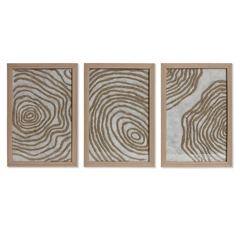 CUADRO Set of 3 Crystal Paper Machine 20 x 2 x 30 cm Natural - Image 1