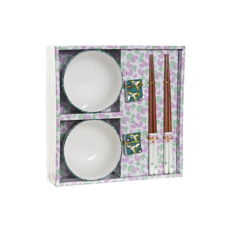 Sushi Madera Porcelain Set 6 25X25X6.5 Green