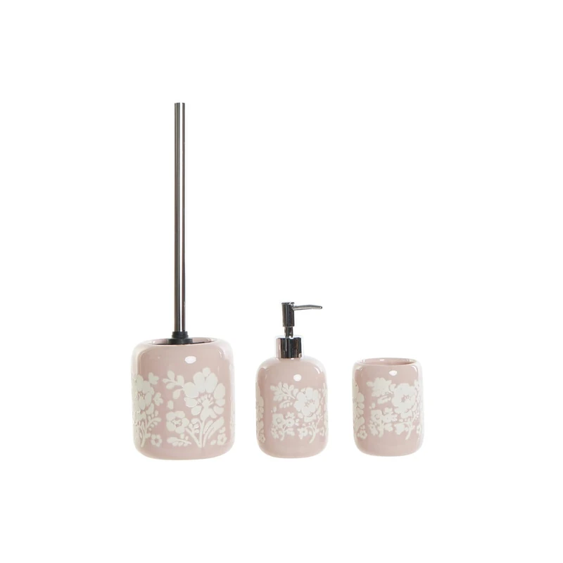 BAÑO Set 3 Ceramic 8 x 8 x 17.5 cm Pink - Image 1
