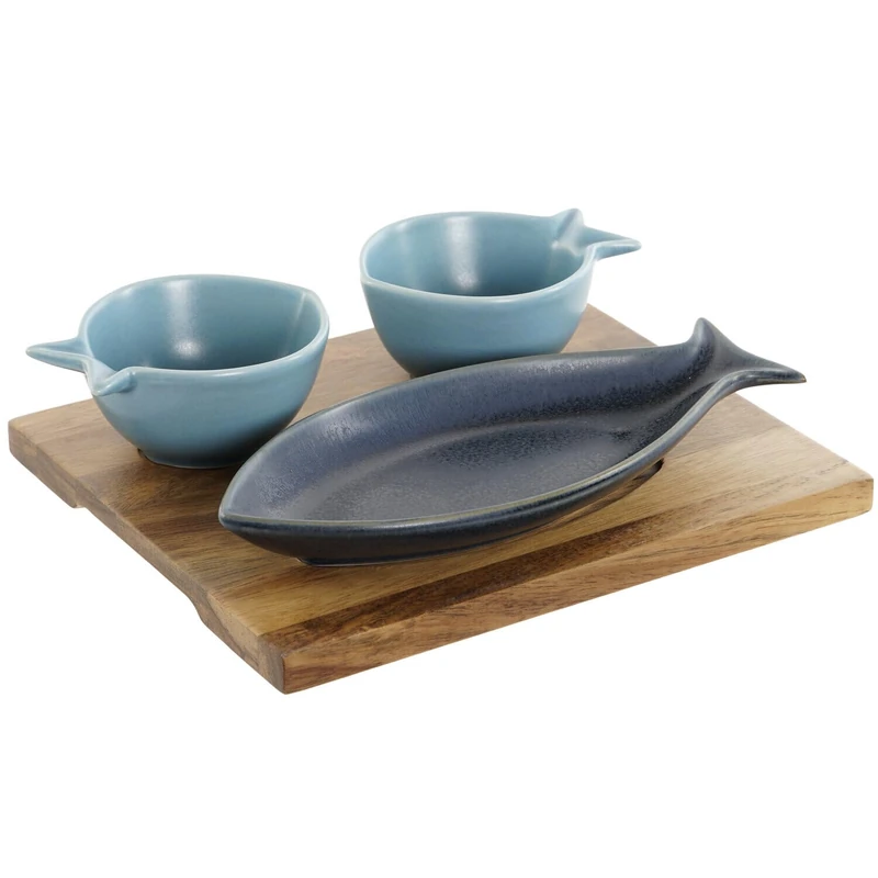 Set of 4 Porcelain 19.5 x 16.5 x 1.3 Peces - Image 1