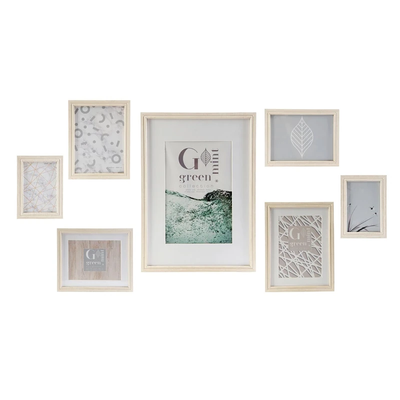 AlexandreHouse Marco Foto Set of 7 MDF Crystal 32.5 x 1.5 x 45 cm - Image 1