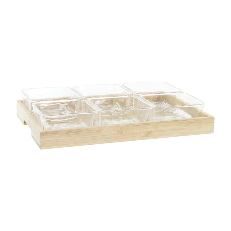 AlexandreHouse Set of 7 Crystal Bamboo Aperitif Table 32 x 21 x 6 280 ml - Image 1