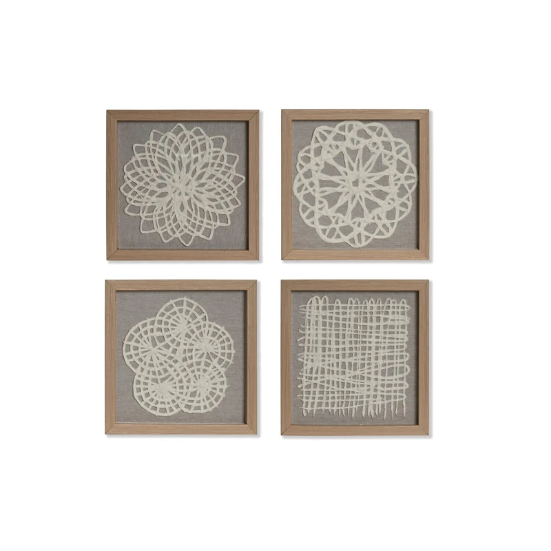 CUADRO Set of 4 Crystal Paper Machine 22 x 2 x 22 cm White - Image 1