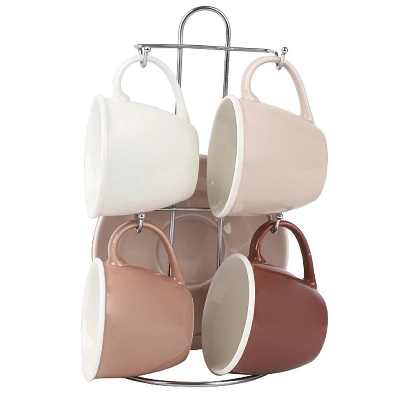 Cafe Set 4 New Bone Metal 8.5 x 8.5 x 7 210 ml Beige