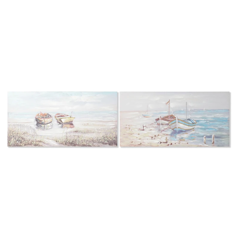 AlexandreHouse CUADRO LIENZO MDF 120X3X60 PLAYA BARCAS 2 SURT