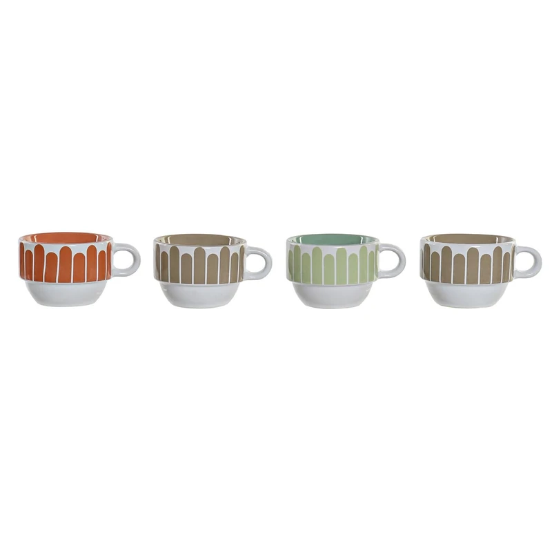 Cafe Set of 6 Metal Stoneware 17 x 16 x 28 cm, 130 ml, Coast - Image 1