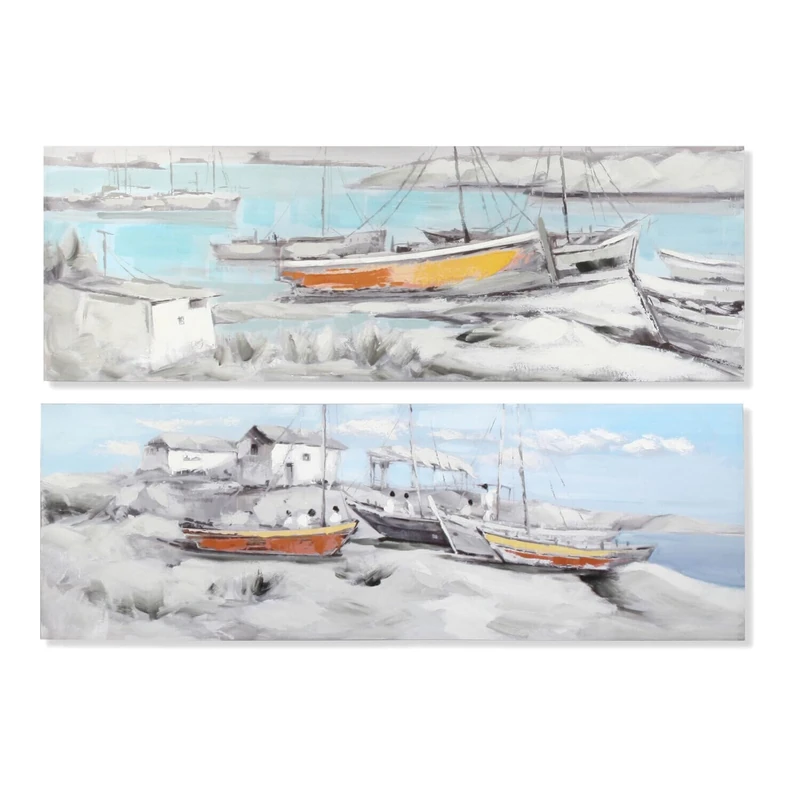 AlexandreHouse CUADRO LIENZO MDF 150X3X50 BARCAS 2 SURT