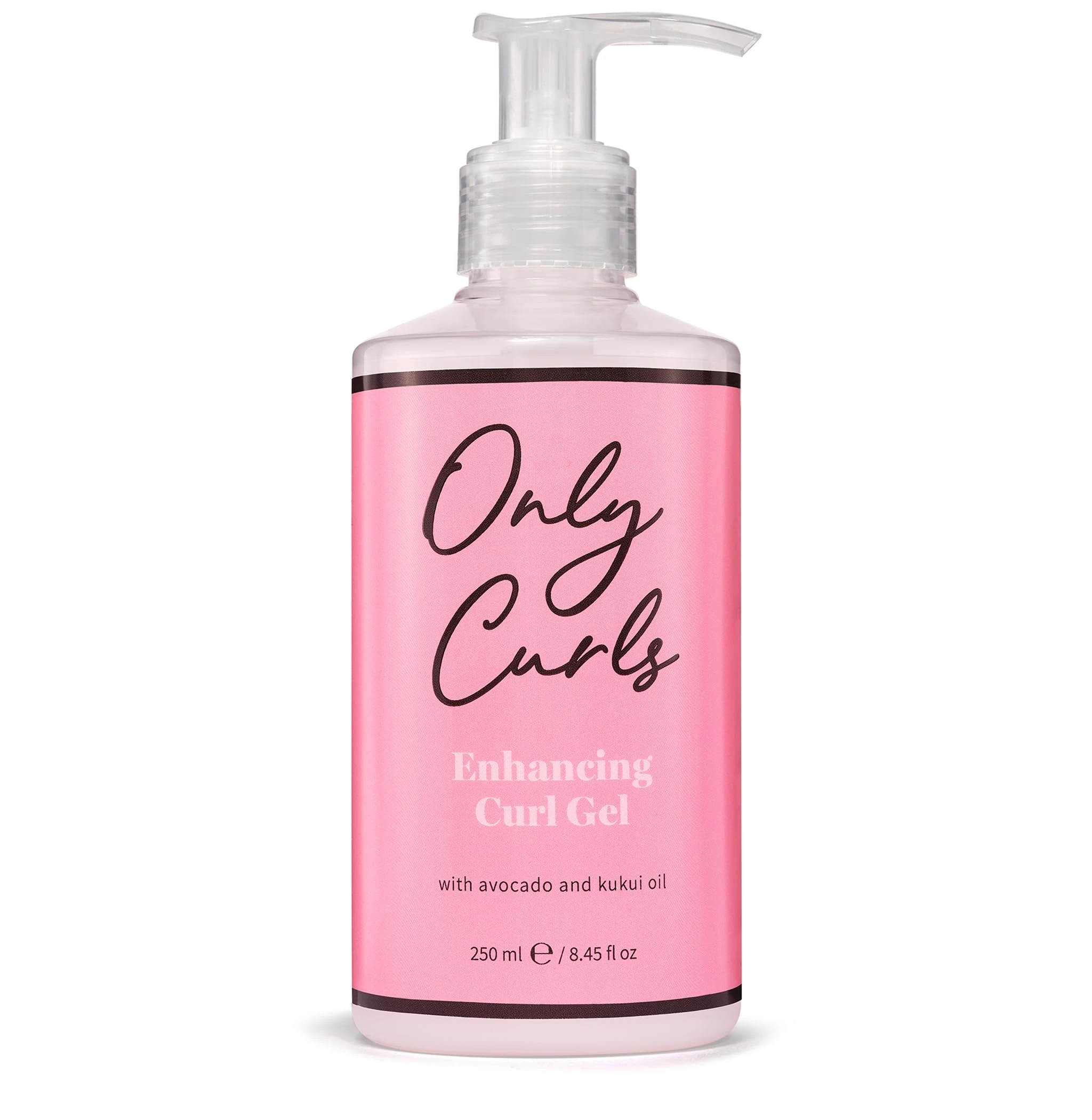 Only Curls Enhancing Curl Gel, 250ml, Curly Hair Product, Curl Enhancer & Frizz-Control, Lightweight Styling Gel, Medium Hold, Soft, Defined, Frizz-Free Curls, Cast-Free, For All Curly Hair Types