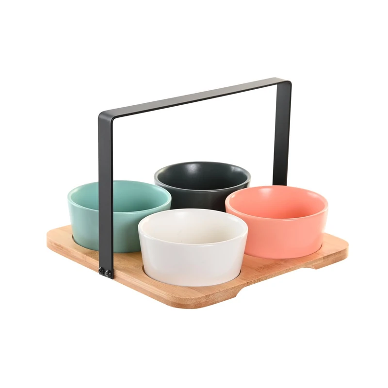 Set of 5 Bamboo Porcelain 20 x 20 x 14 cm
