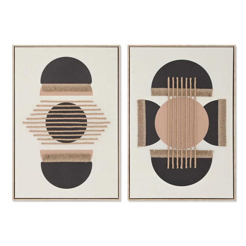 AlexandreHouse CUADRO LIENZO YUTE 63X4.3X93 BOHO 3D 2 SURT