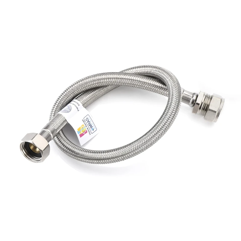 Home Range 500mm WRAS Approved15mm Compression x 1/2" |7 Lengths| Flexi Pipe Connector, BSP Fitting, 304 Stainless Steel, Rust & Lead-Free Flexible Hose for Kitchen & Bathroom
