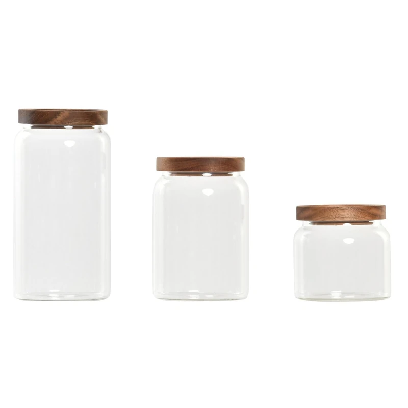 AlexandreHouse Bote Set of 3 Borosyl Acacia 10 x 10 x 20 cm / 700 ml