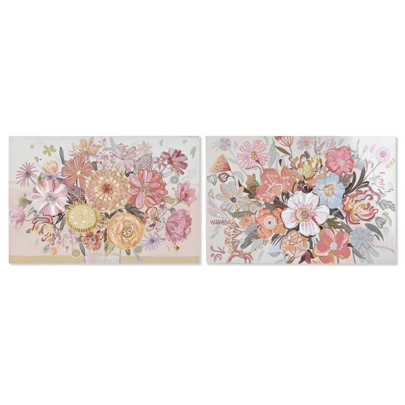 AlexandreHouse CUADRO LIENZO MDF 89.5X3X60 FLORES 2 SURT