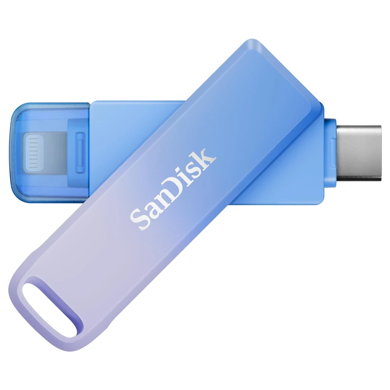SanDisk Creator Phone Drive, 128GB USB Flash Drive for iPhone, iPad, PC and Mac (2-in-1 iPhone storage, Lightning & USB Type-C Connectors, Three month Adobe Lightroom membership, Robust metal design)