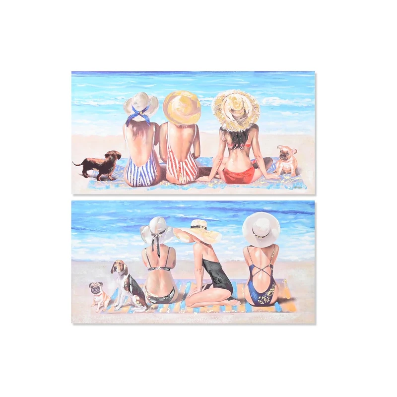 AlexandreHouse CUADRO LIENZO MDF 120X3X60 CHICAS PLAYA 2 SURT