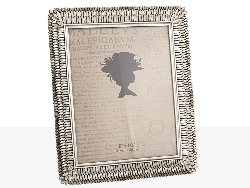 Plateado Hojitas Resin Photo Frame - Image 1