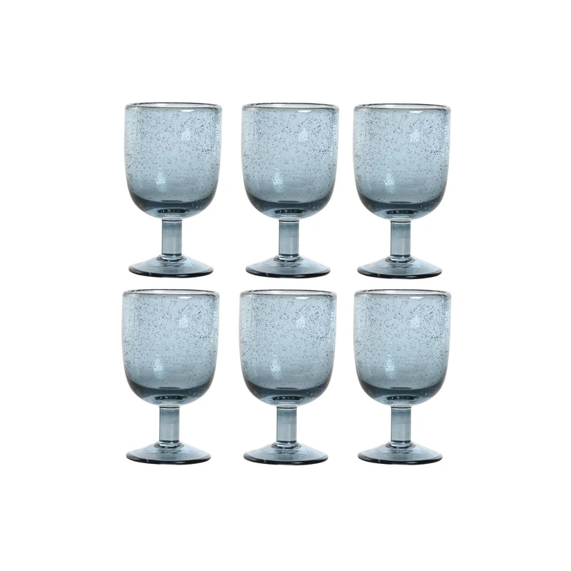 AlexandreHouse Copa Set of 6 Crystal 8 x 8 x 14 300 ml Burbujas Azul