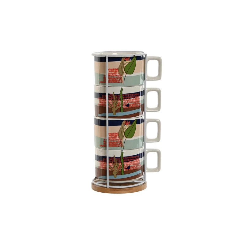 Cafe Set of 4 Dolomite Metal 11 x 11 x 27 cm 260 ml Teide - Image 1