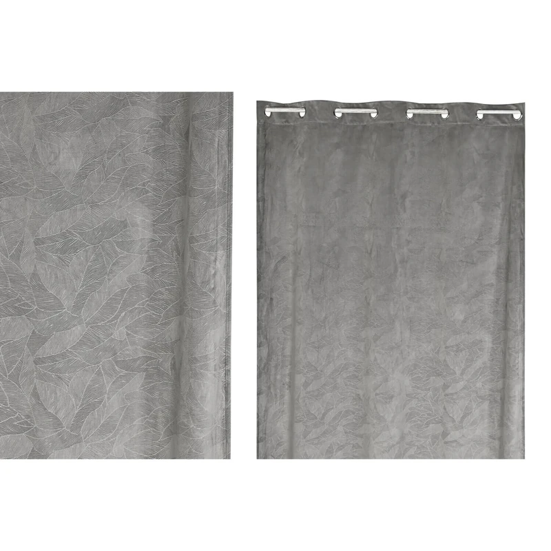 Cortina Polyester 140 x 260 cm 8 Annillas Gris Claro - Image 1