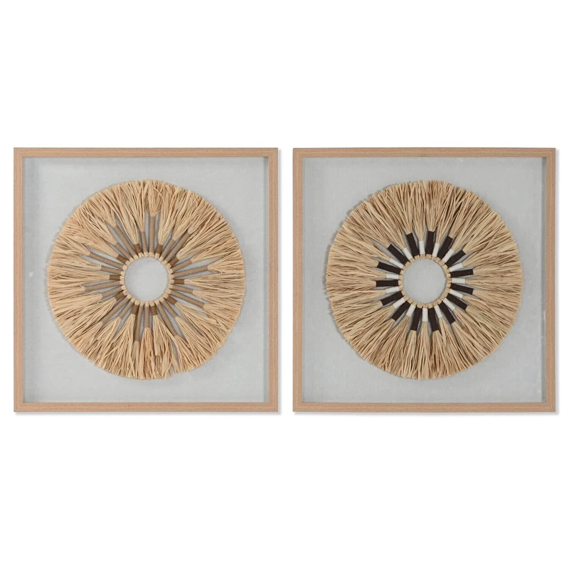 AlexandreHouse Raffia Cuadro PS 60X3X60 Circle 3D 2 Surt. - Image 1