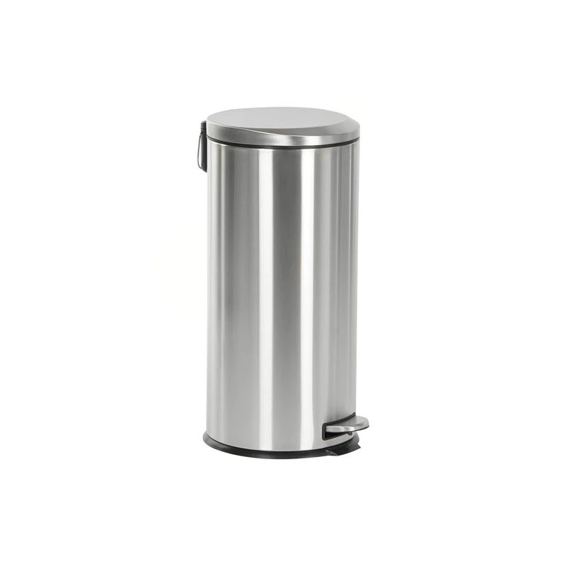 AlexandreHouse Papelera Stainless Steel PP 29.5X29.5X62.5 30L, Mate Plateado - Image 1