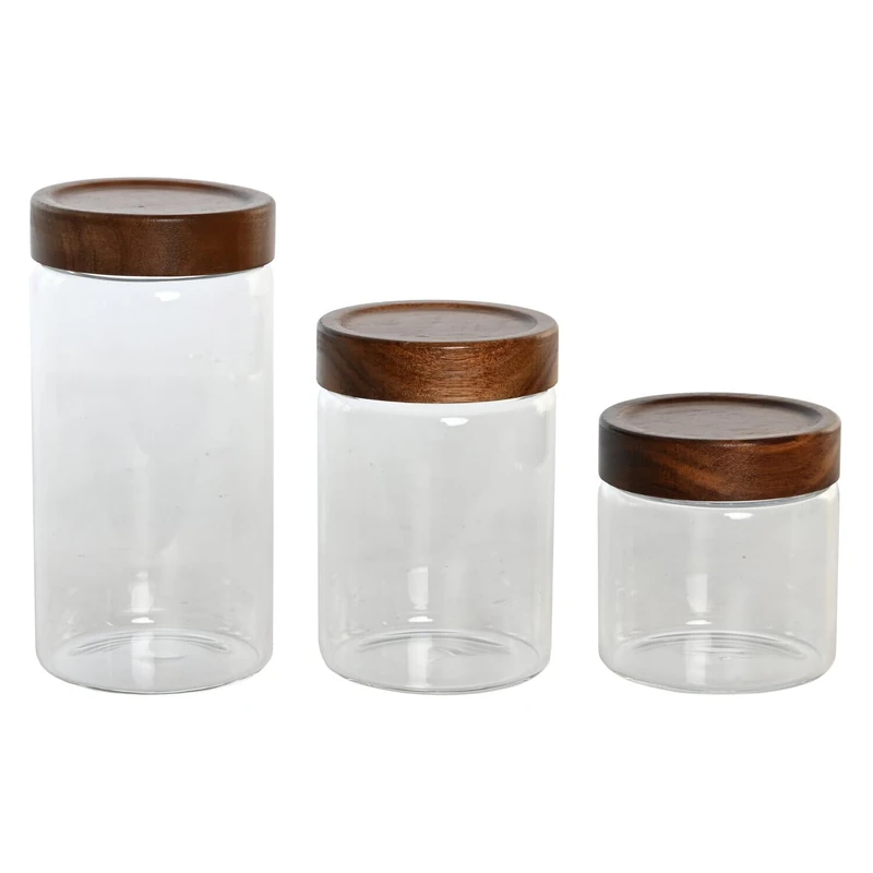 Bote Set 3 Crystal 10X10X20 1200ML 850ML/550ML - Image 1