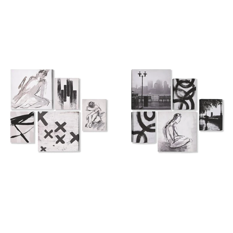 CUADRO Set of 5 LIENZO MDF 25 x 2.5 x 25 cm Modern 2 Surt. - Image 1