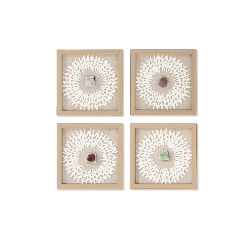 Enmarcado Set of 4 Crystal Papel Machine 22 x 22 x 22 cm - Image 1