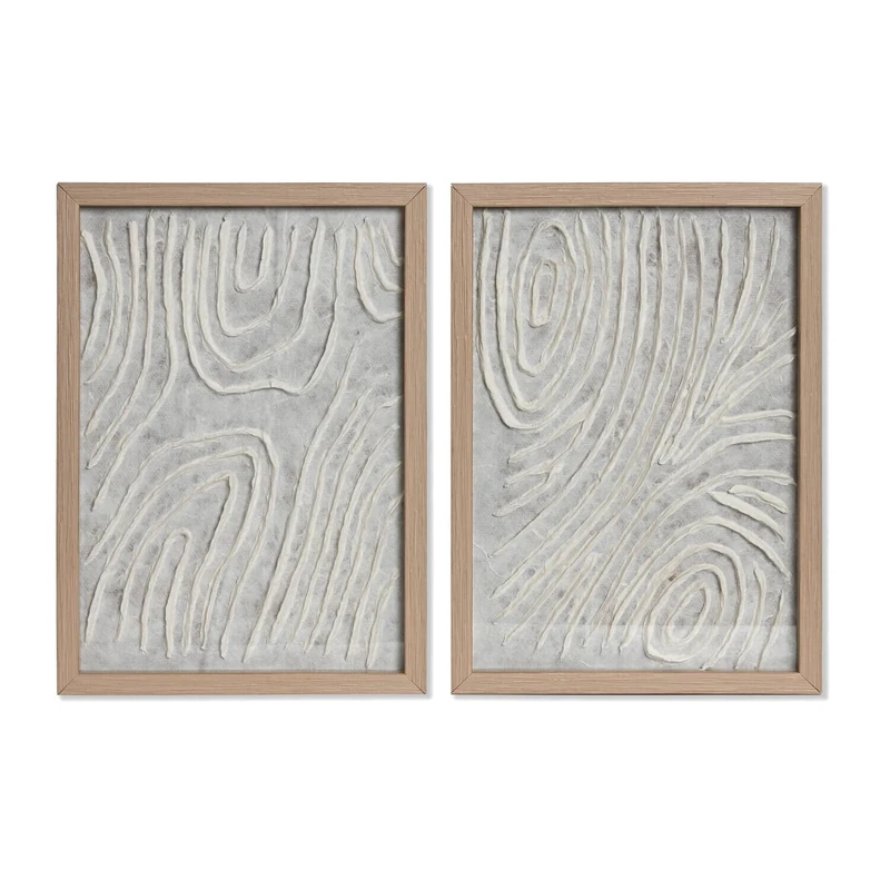 AlexandreHouse Enmarcado Set of 2 Crystal Papel Machine 25 x 2 x 35 cm - Image 1