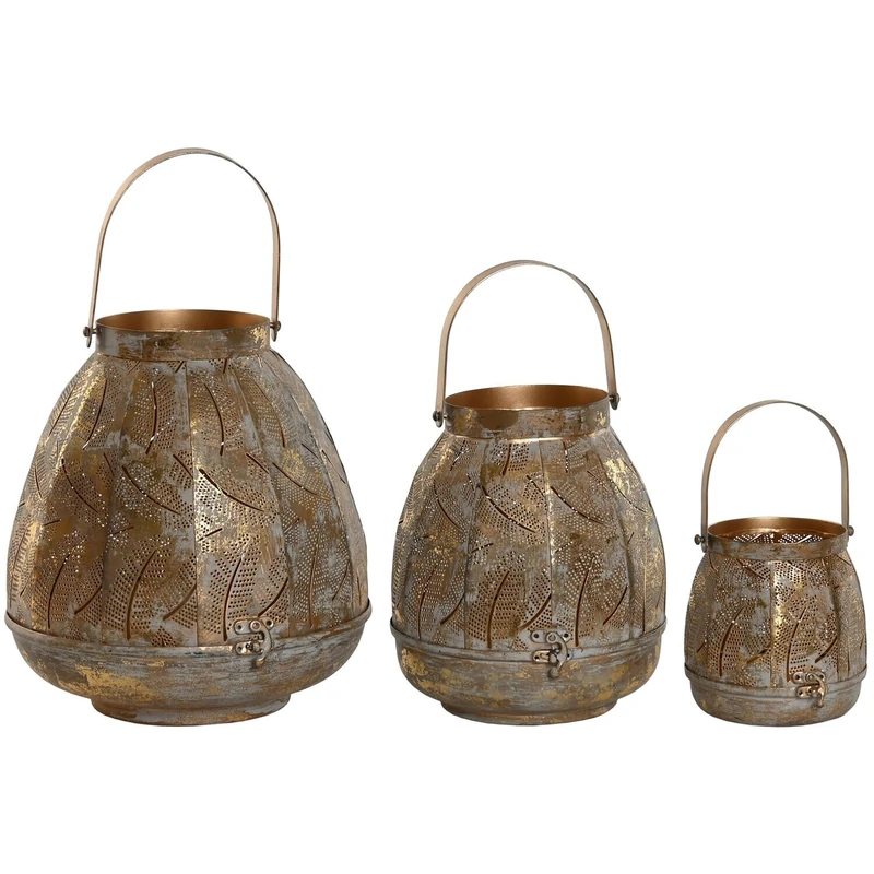 Set of 3 Metal 25 x 25 x 28 cm 22 cm / 13 cm - Image 1