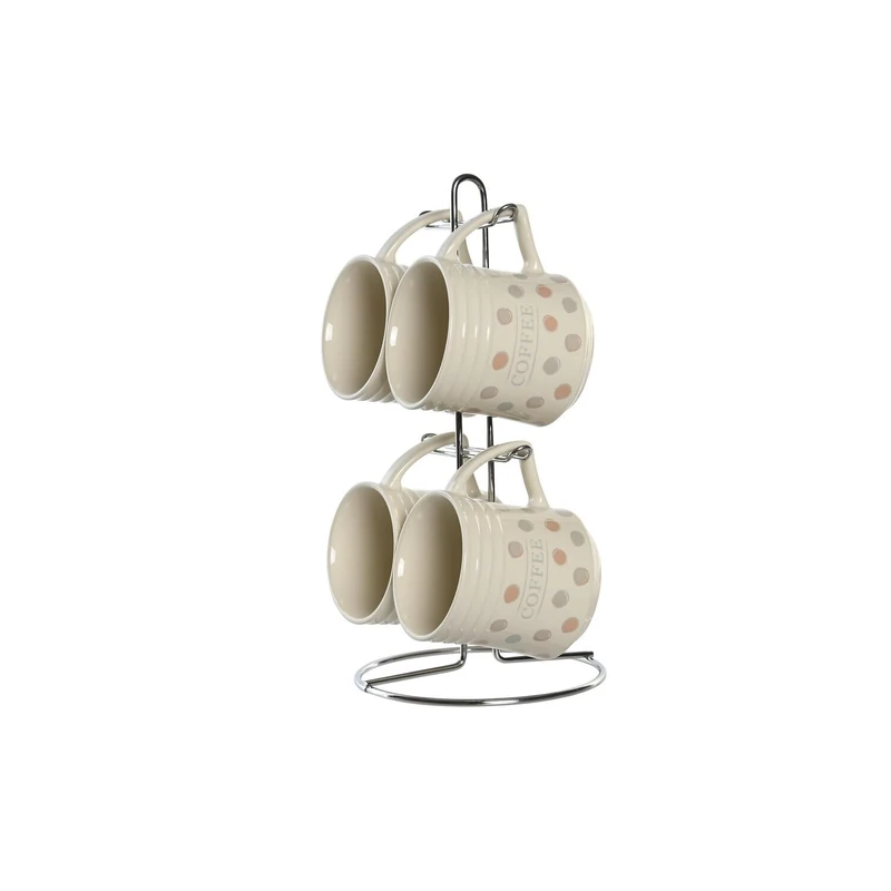 AlexandreHouse Topitos Set of 4 Metal Stoneware 12 x 8.5 x 9.5 cm 300 ml