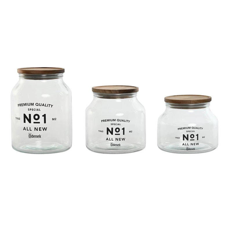AlexandreHouse BOTE Set of 3 Crystal Acacia 16X16X21 3L, 2L/1.5L - Image 1