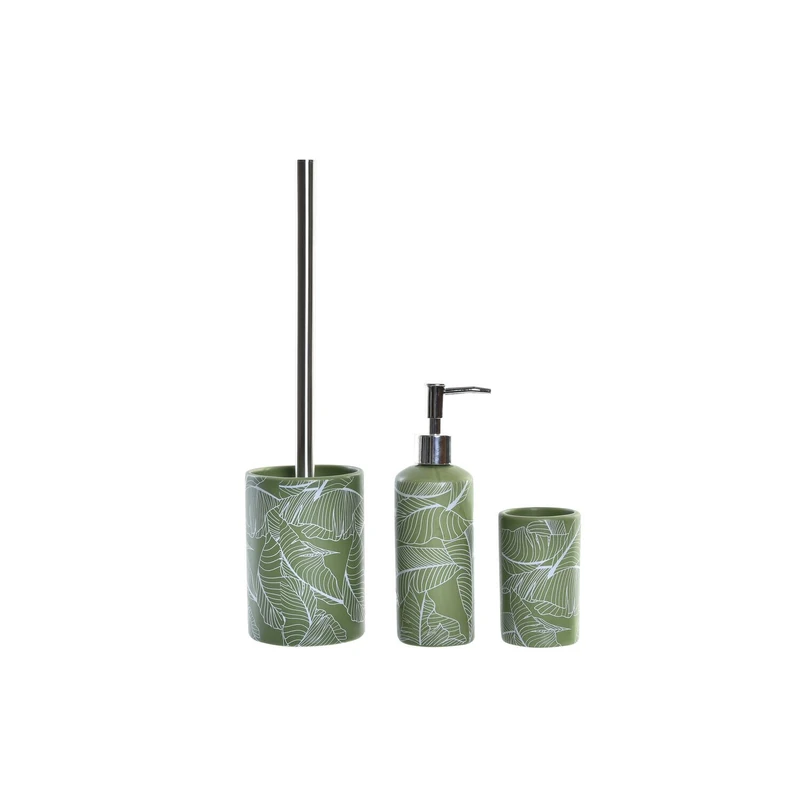 Baño Set of 3 Dolomite PP 9.5X9.5X37 HOJA Green - Image 1