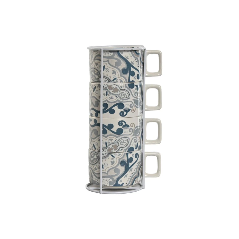 AlexandreHouse Cafe Set of 4 Dolomite Metal 11 x 11 x 27 cm 260 ml Delhi - Image 1