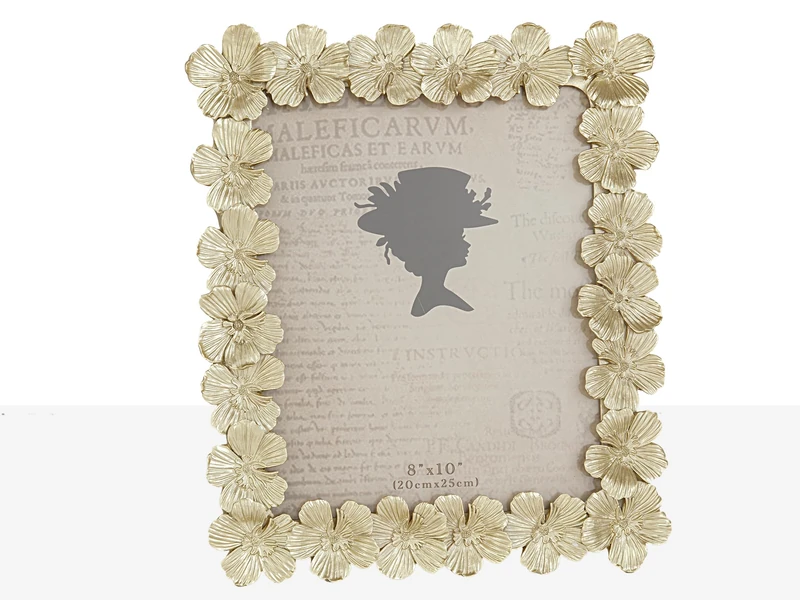 Champagne Flowers Resin Photo Frame - Image 1