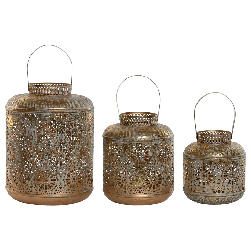 Decape Dorado Set of 3 Metal 24 x 24 x 32 cm