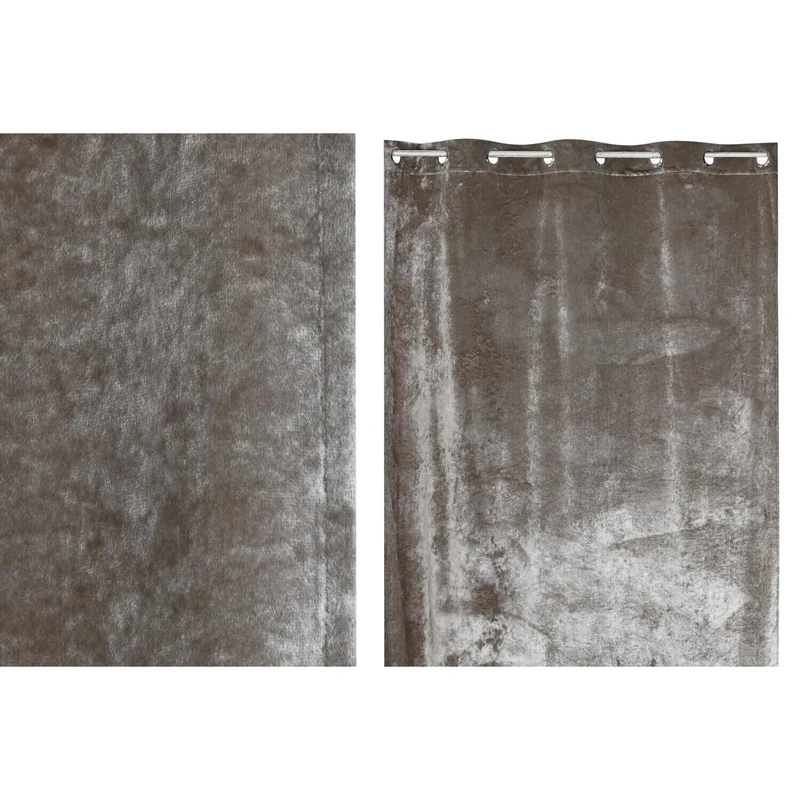 Cortina Polyester 140 x 260 cm 8 Annillas Gris Claro