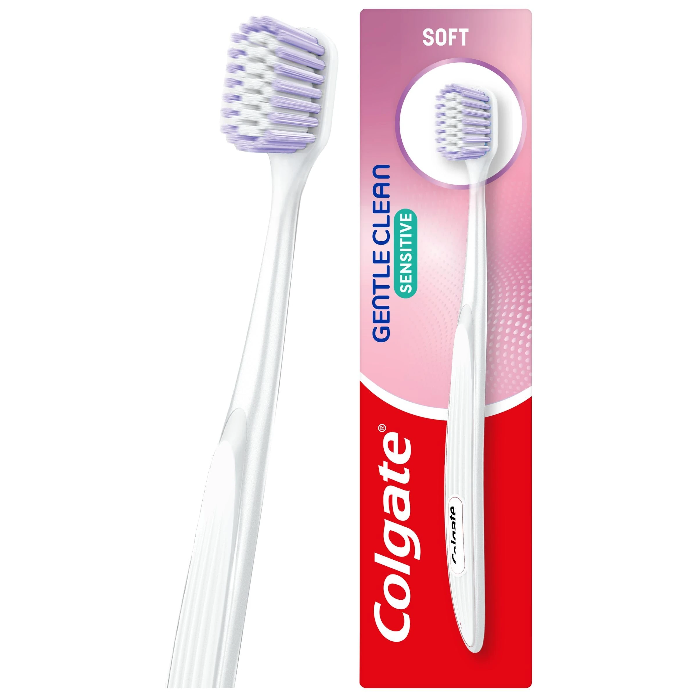 Colgate Gentle Clean Sensitive Toothbrush – Soft Toothbrush – Wide Head Cleans More Surface Area – high Density tufting for a Gentle Clean – Soft Tapered bristles to Clean Between Teeth