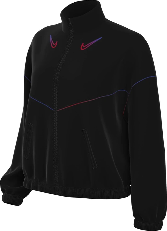 Nike FC Barcelona FQ3137-010 FQ3137-010 Essential Windrunner Away Football Jacket Woven Material (Women), Black/Black