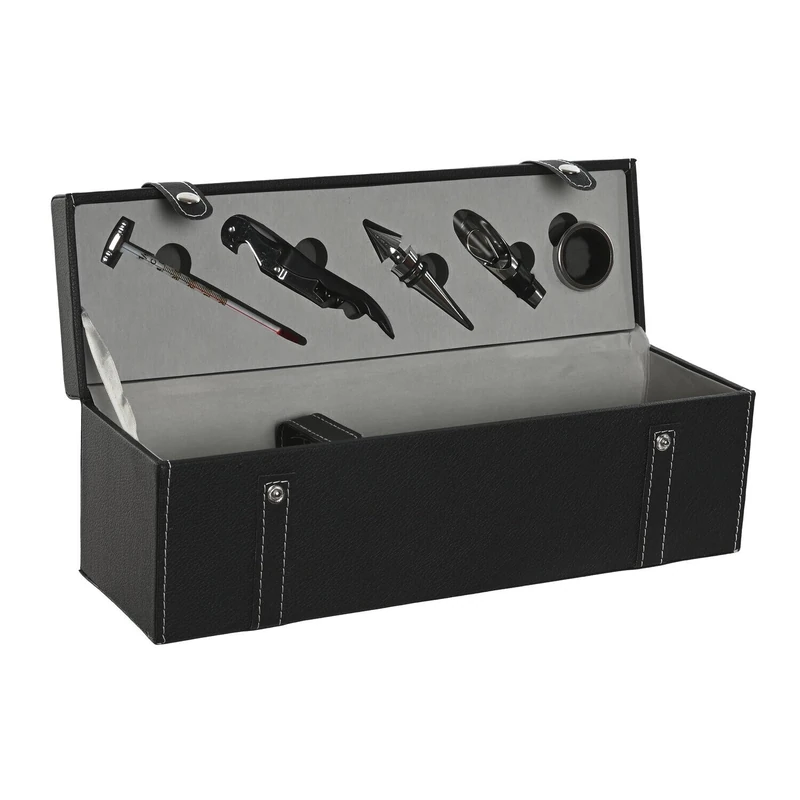 Wine Set 6 Pieces 36 x 11 x 12 cm Black