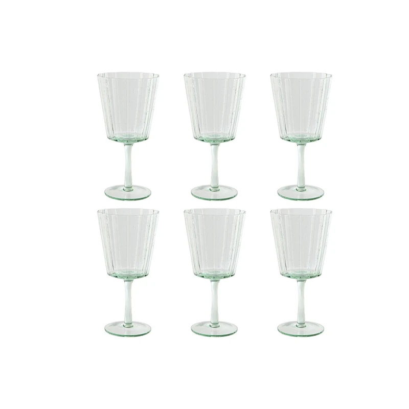 AlexandreHouse Copa Set of 6 Crystal 9 x 9 x 17.8 cm 380 ml Burbujas Green