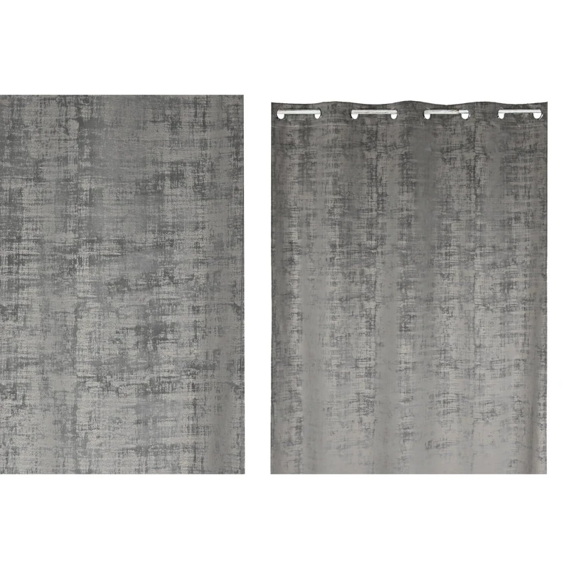 Cortina Polyester 140 x 260 cm 8 Annillas Gris Claro