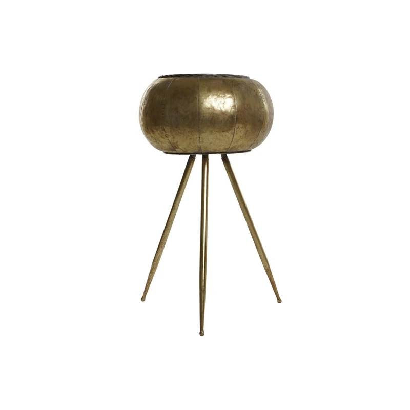 AlexandreHouse Macetero Metal 38X38X68 Envejecido Dorado