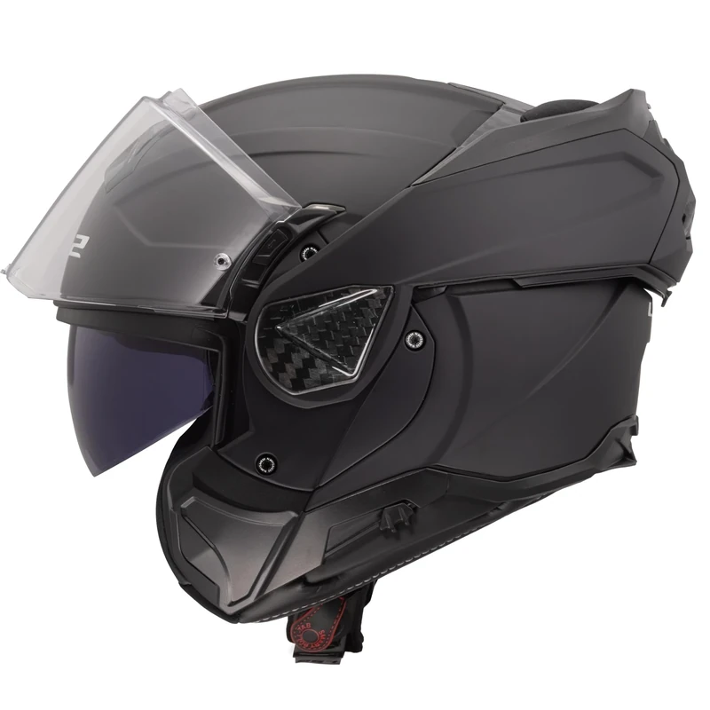 LS2 Advant II FF910. Motorcycle Helmet. Modular Flip Front. KPA + Carbon Components. Pinlock and Carry Backpack Included. Matt Black. L