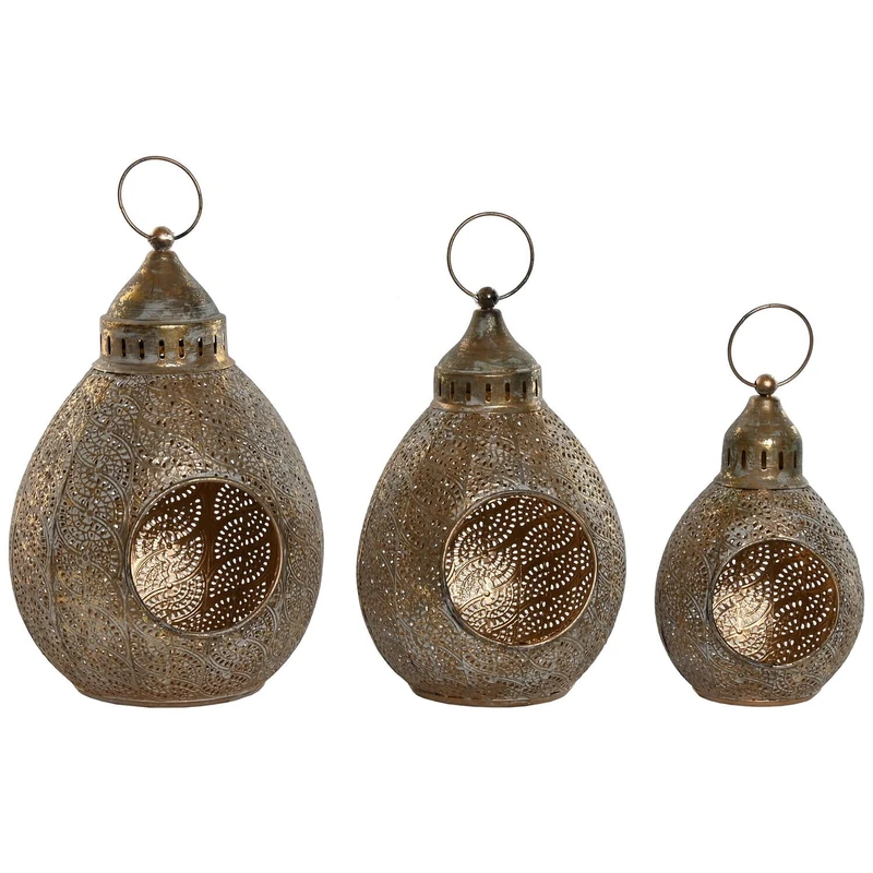 Set of 3 Metal 23 x 23 x 34 cm 23 cm / 29 cm - Image 1