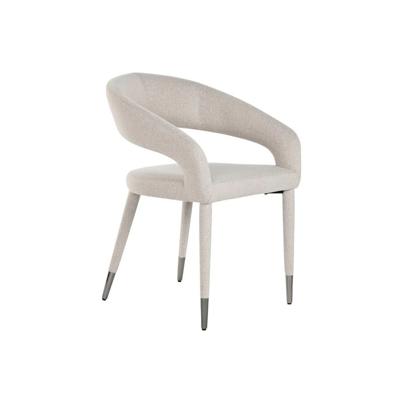 AlexandreHouse Silla Metal Polyester Chair - Beige 57.5x60x79 cm